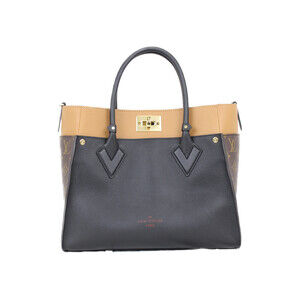 LOUIS VUITTON On My Side Handbag Black Brown Beige Tan